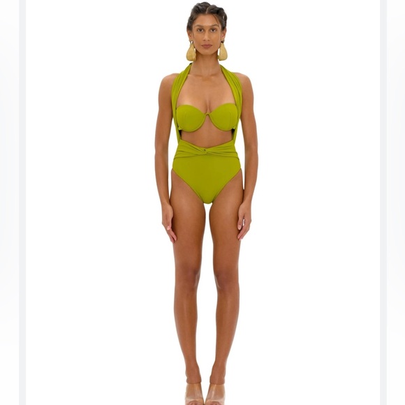 AMINA OLIVE ONE PIECE SWIMSUIT - Picture 1 of 6